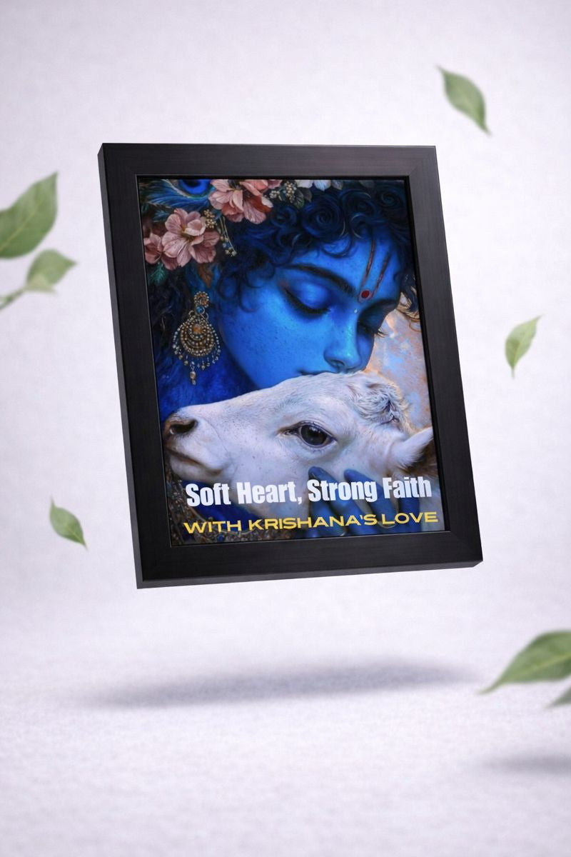 Krishna Motivational Frame 8x10 | Fight With Faith Wall Art | Spiritual Home Decor | Premium Wooden Frame