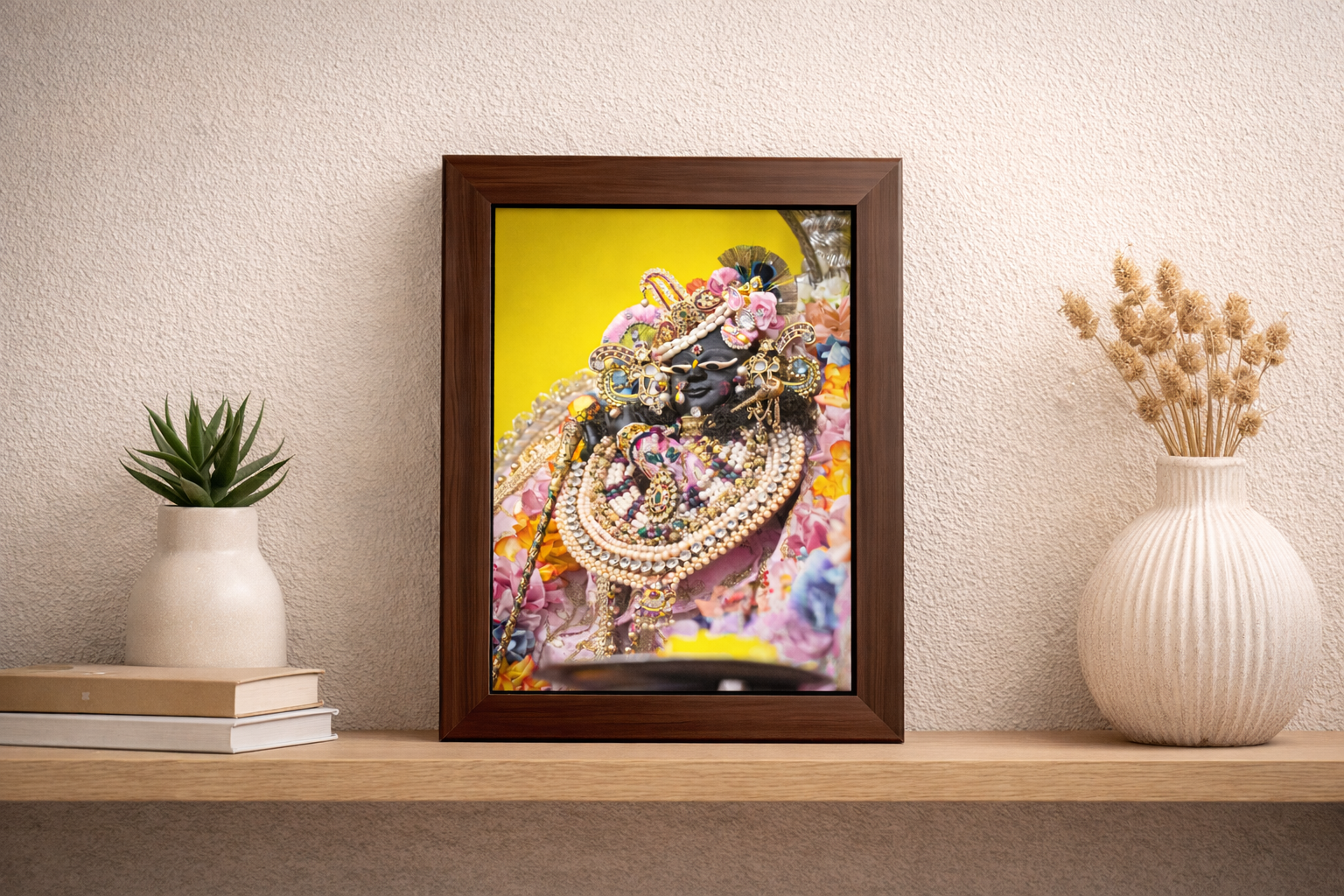 Radharaman Frame 8Γ10 | Krishna Devotional Frame for Home Temple