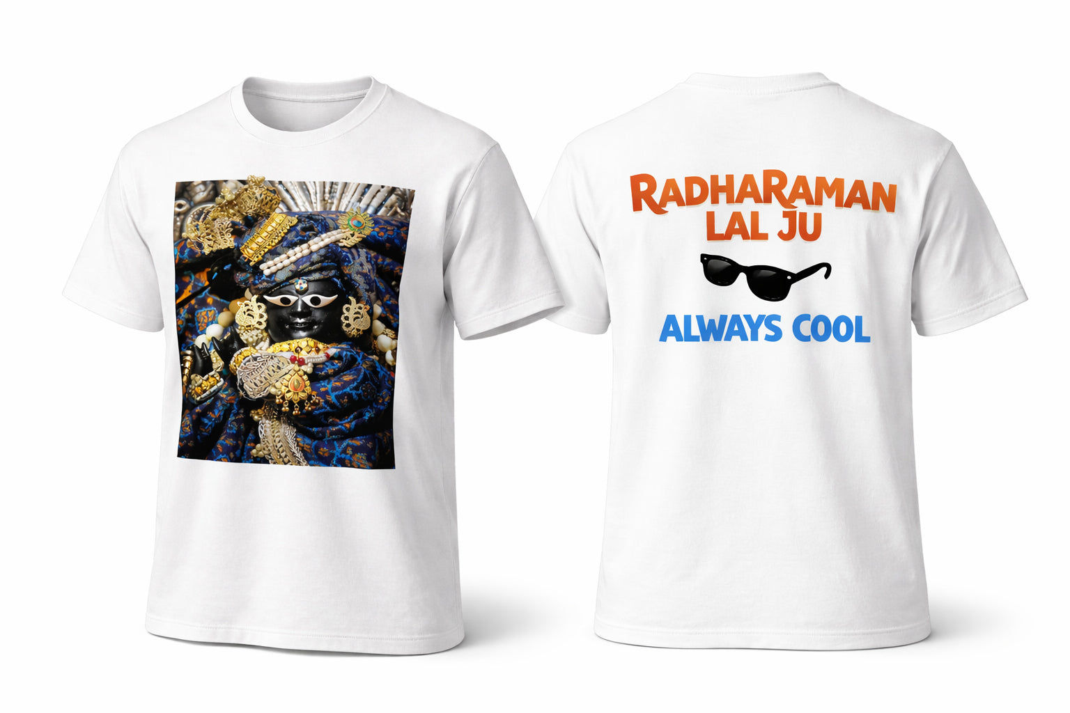 Radha Raman T Shirt for Men & Women | Krishna Devotional DTF Printed Cotton T-Shirt India