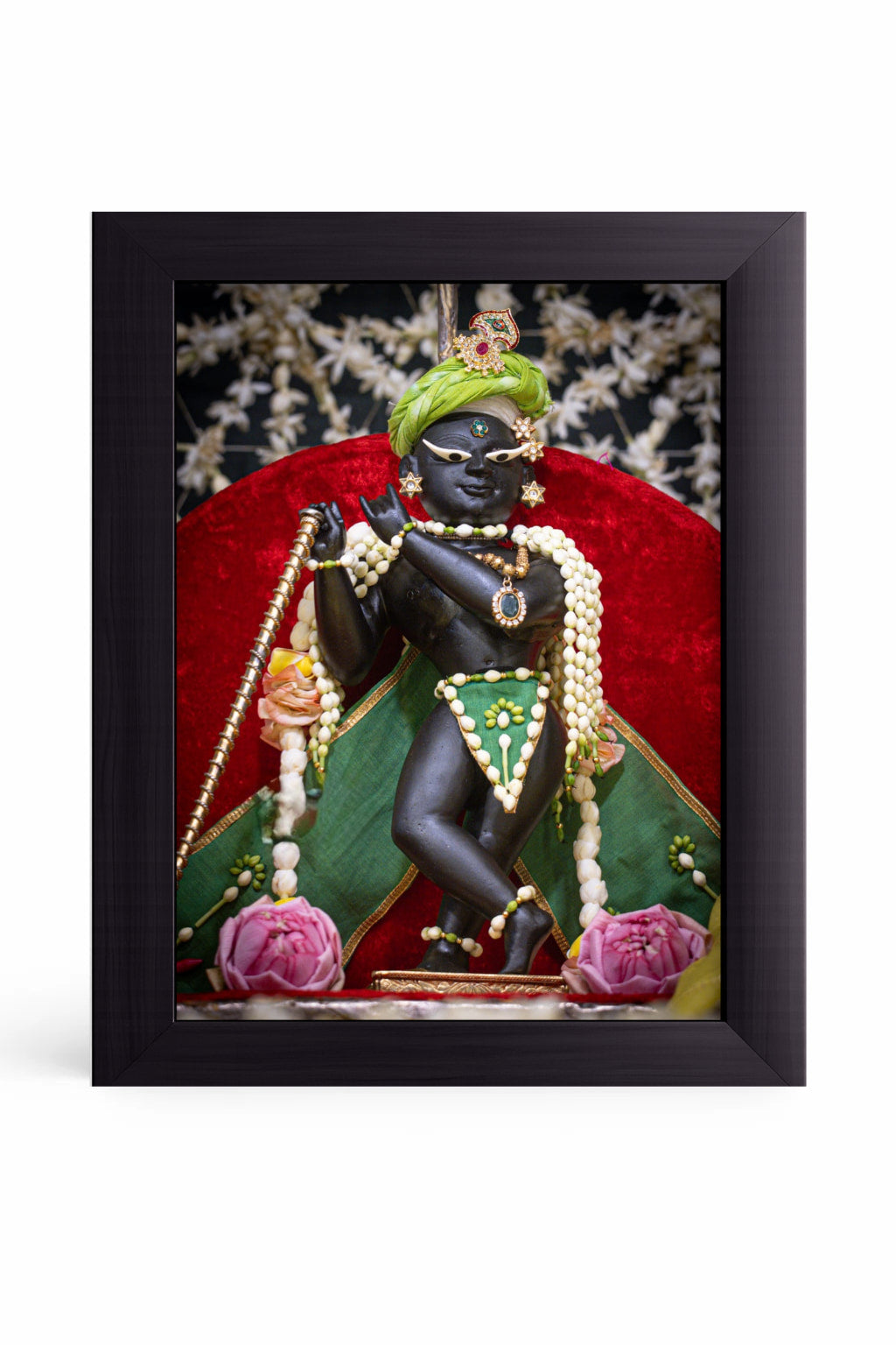 Shri Radha Raman Ji Spiritual Wooden Wall Decor | Premium Devotional Frame for Krishna Lovers & Home Temple