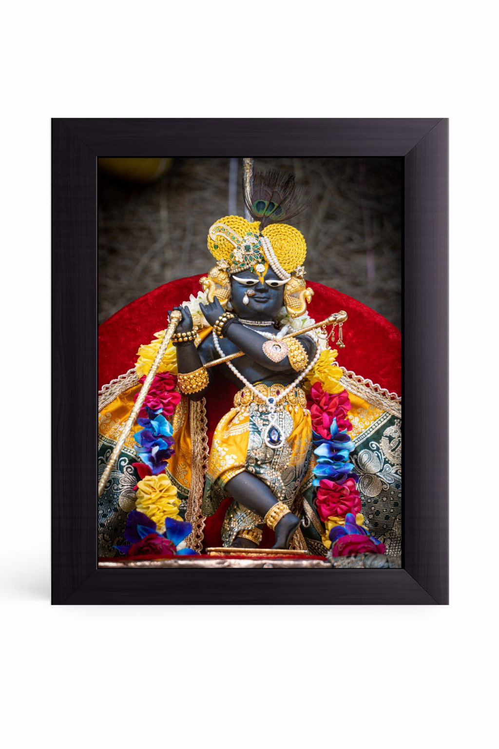 Shri Radha Raman Ji Elegant Devotional Wall Frame | Vrindavan Inspired Krishna Home Decor & Spiritual Gift