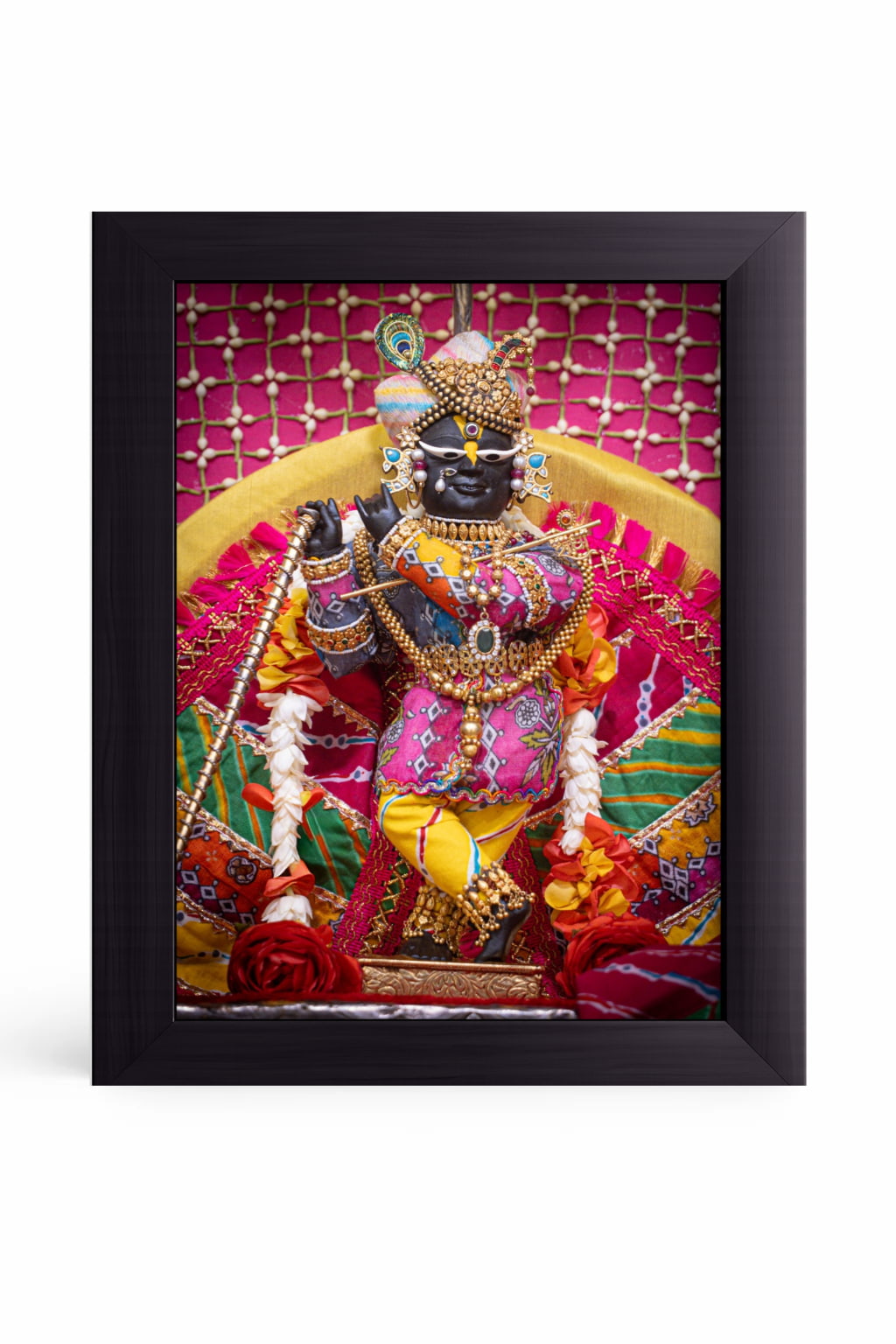 Shri Radha Raman Lal Ji Premium Devotional Photo Frame for Home Temple | Krishna Wall Decor | Vrindavan Inspired Spiritual Gift